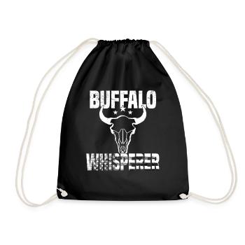 Büffel Bison Ochse Indianer Amerikanisch - Turnbeutel - Schwarz - Vorne