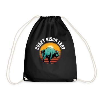 Buffalo Bison Ox Indian American - Drawstring Bag - black - Front