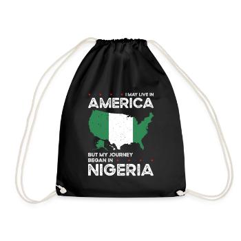 Geboren nigerianisch nigeria amerikanisch USA - Turnbeutel - Schwarz - Vorne