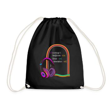 Chemise de programmeur, si le codage des écouteurs se concentre sur le tee, - Sac de sport léger - noir - Devant