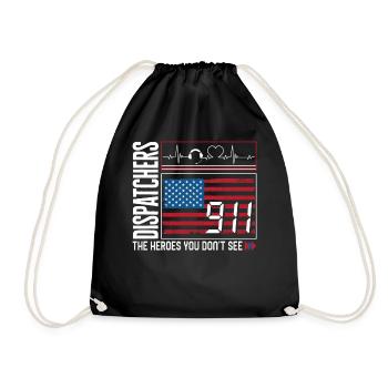 Dispatcher Shirt, The Heroes You Don't See USA - Drawstring Bag - black - Front
