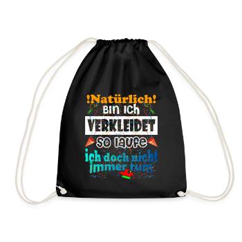 Kostüm Natürlich Verkleidet - Turnbeutel - Schwarz - Vorne