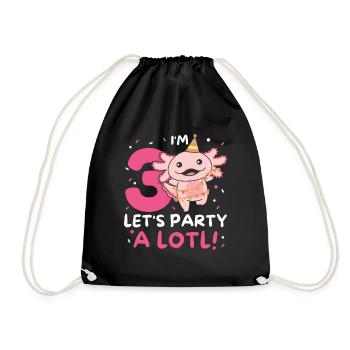 3ème anniversaire axolotl trois ans axolotls sucrés - Sac de sport léger - noir - Devant