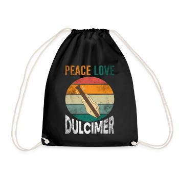 Dulcimer instrument string music - Drawstring Bag - black - Front