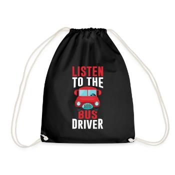 Écoutez le chauffeur de bus conduire l’autocar - Sac de sport léger - noir - Devant