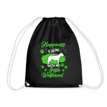 Irish Wolfhound rend Ireland Greyhound heureux - Sac de sport léger - noir - Devant