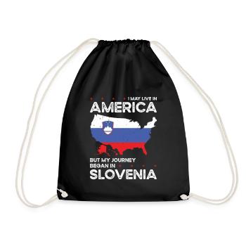 Né slovène Slovénie États-Unis - Sac de sport léger - noir - Devant