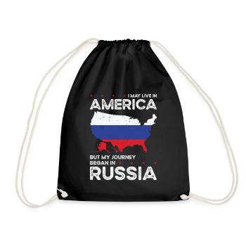 Geboren Russisch Russland Amerikanisch USA - Turnbeutel - Schwarz - Vorne