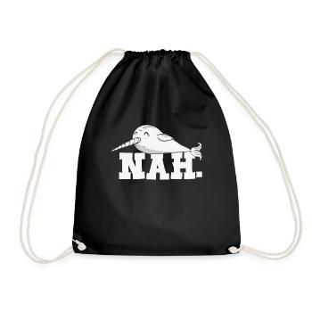Réticent Amoureux du narval Animaux aquatiques Narval - Sac de sport léger - noir - Devant