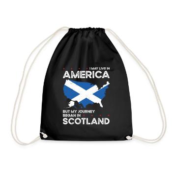 Born Scottish Scotland American USA Citizenship - Drawstring Bag - black - Front