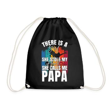 Lustiges Papa-Design Sie stahl mein Herz - Turnbeutel - Schwarz - Vorne