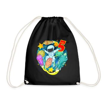 5 Years Birthday Boy Gift - Drawstring Bag - black - Front