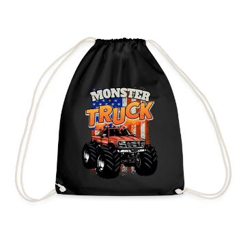 Monstertruck Auto Crush Ich Liebe Monster Truck - Turnbeutel - Schwarz - Vorne