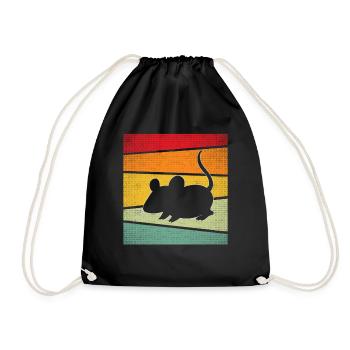 Souris Rétro - Sac de sport léger - noir - Devant