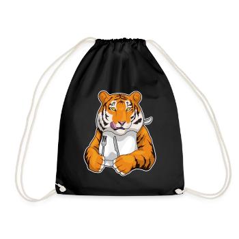 Tiger Cutlery Cooking Kitchen - Drawstring Bag - black - Front