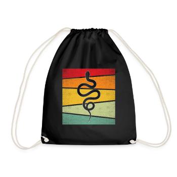 Snake Retro - Drawstring Bag - black - Front