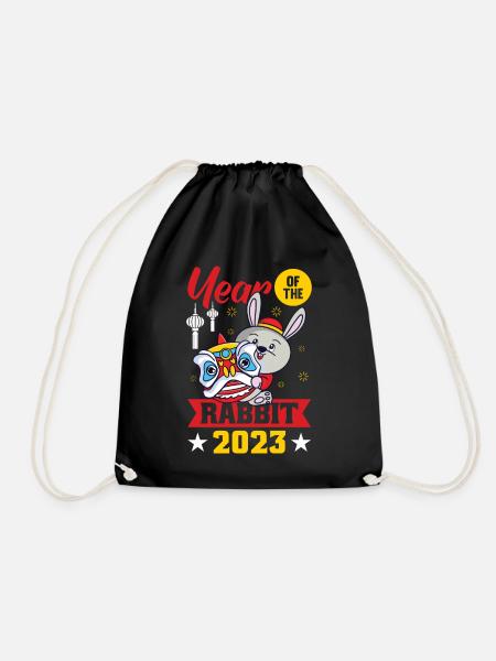 Jahr Des Kaninchens 2023 - Turnbeutel - Schwarz