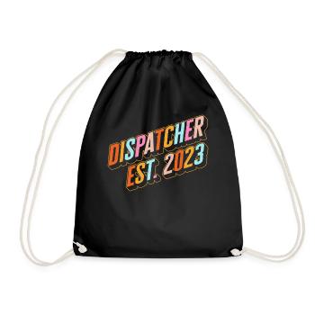 Dispatcher Shirt, Dispatcher Est 2023 Tee, - Drawstring Bag - black - Front