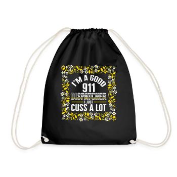 Dispatcher Shirt, I'm A Good Dispatcher Floral - Drawstring Bag - black - Front