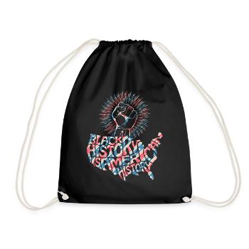 Slogan du drapeau du drapeau américain du Mois de l’histoire des Noirs - Sac de sport léger - noir - Devant