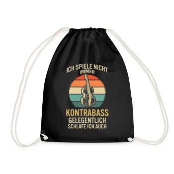 Kontrabass Kontrabassspieler Kontrabassist - Turnbeutel - Schwarz - Vorne