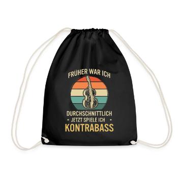 Kontrabass Kontrabassspieler Kontrabassist - Turnbeutel - Schwarz - Vorne