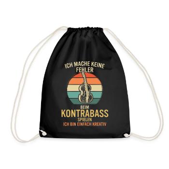 Kontrabass Kontrabassspieler Kontrabassist - Turnbeutel - Schwarz - Vorne
