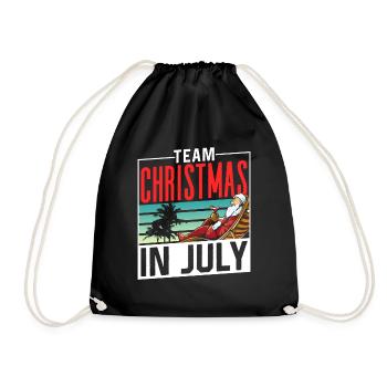 Team Weihnachten Im Juli Santa Christmas In July - Turnbeutel - Schwarz - Vorne