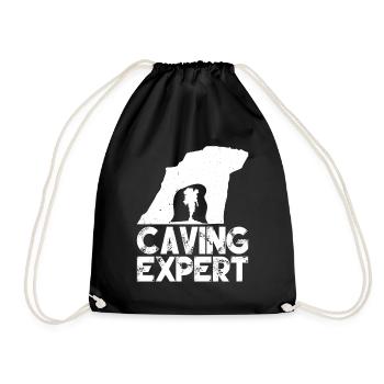 Speleologist Caving Caving Cave - Drawstring Bag - black - Front