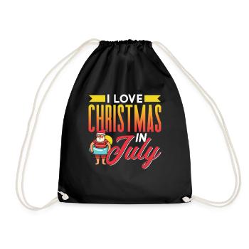 I love Christmas in July Christmas in July - Drawstring Bag - black - Front