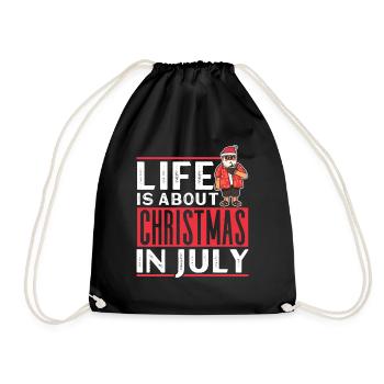 La vie, c’est Noël en juillet Père Noël - Sac de sport léger - noir - Devant