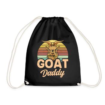 Goats Papa Domestic Goat Lover Goat Animal - Drawstring Bag - black - Front