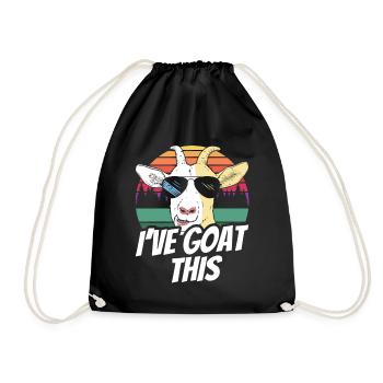 Ich Habe Das Im Griff I've Goat This Ziege Tier - Turnbeutel - Schwarz - Vorne