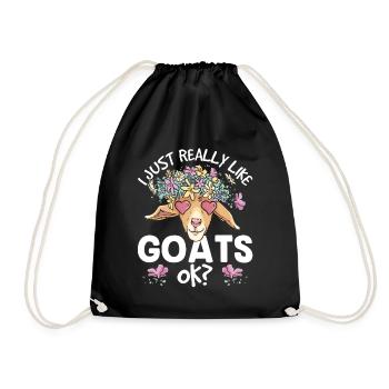 I just like goats very goat animal domestic goat - Drawstring Bag - black - Front