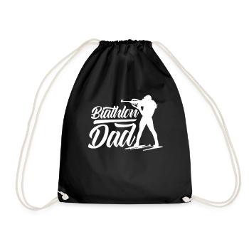 Biathlon Papa Biathlete Biathlete Sport Biathlons - Drawstring Bag - black - Front
