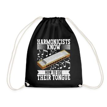 Harmonika Mundharmonika - Turnbeutel - Schwarz - Vorne
