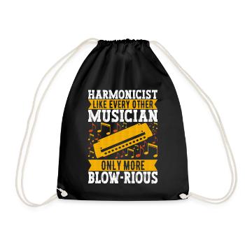 Harmonika Mundharmonika - Turnbeutel - Schwarz - Vorne