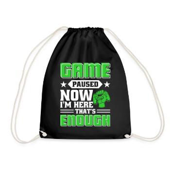 Jeu en pause maintenant que je suis ici ça suffit - Sac de sport léger - noir - Devant