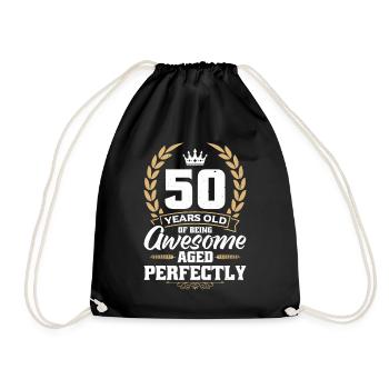 50 years old to be great - Drawstring Bag - black - Front
