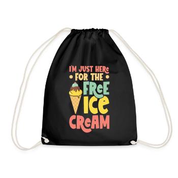 Je suis juste à cause de la crème glacée gratuite - Sac de sport léger - noir - Devant