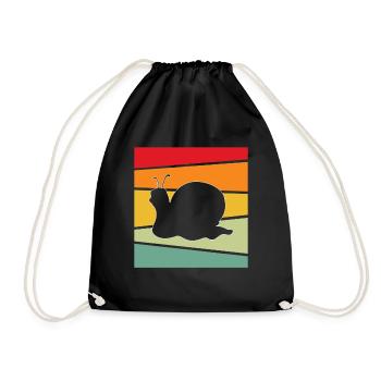 Snail Retro - Drawstring Bag - black - Front
