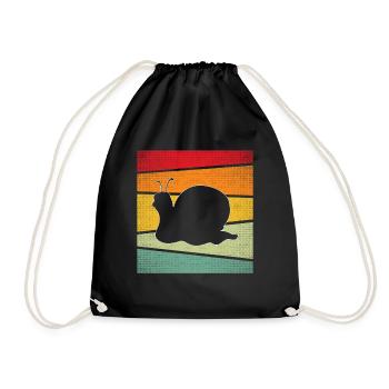 Snail Retro - Drawstring Bag - black - Front