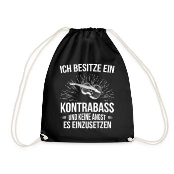 Kontrabass Kontrabassspieler Kontrabassist - Turnbeutel - Schwarz - Vorne