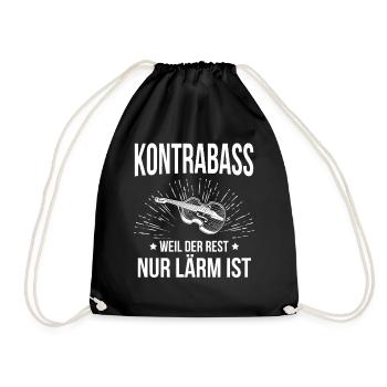 Kontrabass Kontrabassspieler Kontrabassist - Turnbeutel - Schwarz - Vorne