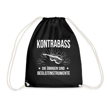 Kontrabass Kontrabassspieler Kontrabassist - Turnbeutel - Schwarz - Vorne