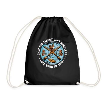 Clay pigeons born 1992 birthday - Drawstring Bag - black - Front