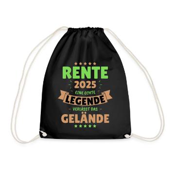 RENTE 2025 - EINE LEGENDE VERLÄSST DAS GELÄNDE! - Turnbeutel - Schwarz - Vorne