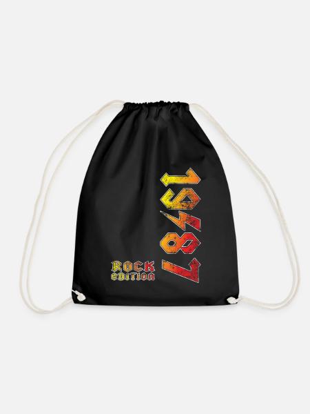 Birthday Rock Edition 1987 - Drawstring Bag - black