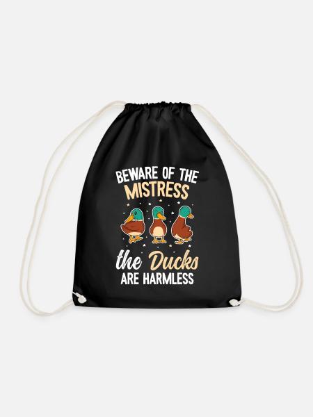 Funny & Cute Duck Design - Ducks - Drawstring Bag - black