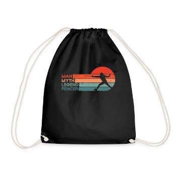 Retro Fencing - Drawstring Bag - black - Front